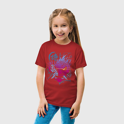 Детская футболка Cyberpunk 2077 Геометрия / Красный – фото 4
