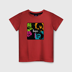 Футболка хлопковая детская The Beatles в стиле Поп Арт, цвет: красный