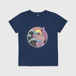 Детская футболка Vaporwave Sunset Кот Самурай