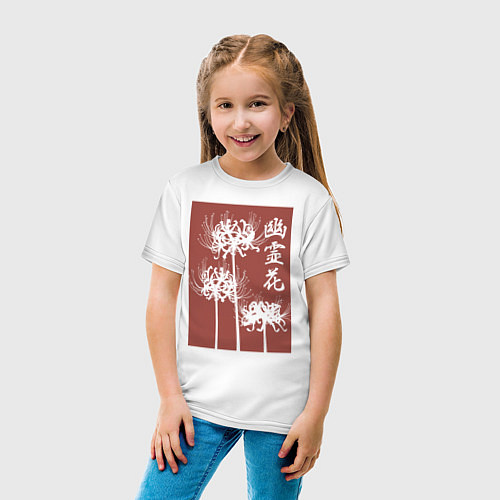 Детская футболка Призрачный цветок / Белый – фото 4