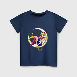 Футболка хлопковая детская Sailor Moon, цвет: тёмно-синий