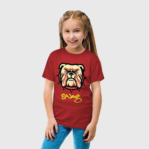 Детская футболка Bulldog SWAG / Красный – фото 4