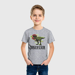 Футболка хлопковая детская DinoHour, цвет: меланж — фото 2