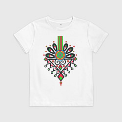 Футболка хлопковая детская Польский узор Парзеница, цвет: белый