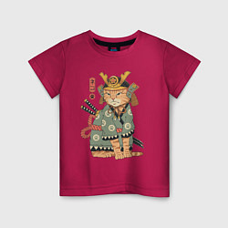 Детская футболка Кот Самурай