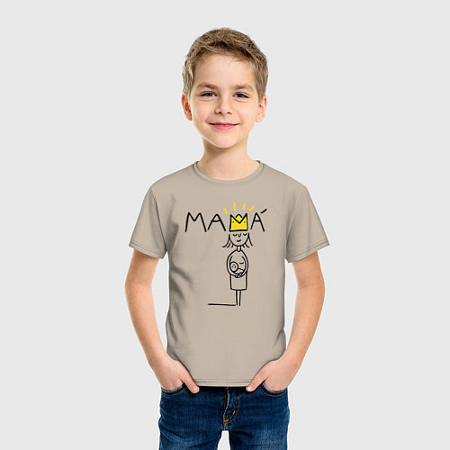 Детская футболка Мама / Миндальный – фото 3