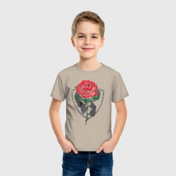 Футболка хлопковая детская Skull&Rose, цвет: миндальный — фото 2