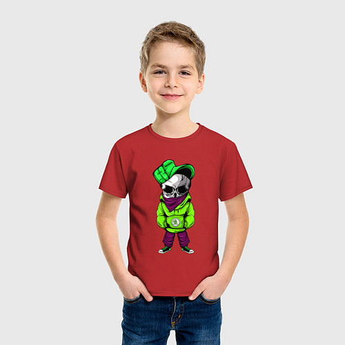 Детская футболка Skoda Skull Z / Красный – фото 3
