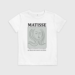Футболка хлопковая детская Анри Матисс, цвет: белый
