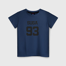 Футболка хлопковая детская BTS - Suga 93, цвет: тёмно-синий