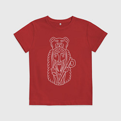 Футболка хлопковая детская Велес Бог Мудрости, цвет: красный