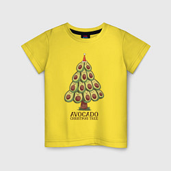 Футболка хлопковая детская Avocado Christmas Tree, цвет: желтый