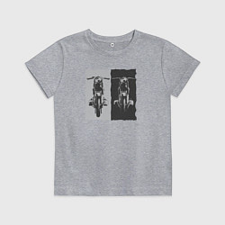 Футболка хлопковая детская Мотоцикл ретро, цвет: меланж
