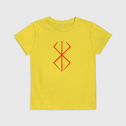 Футболка хлопковая детская BERSERK БЕРСЕРК КЛЕЙМО, цвет: желтый