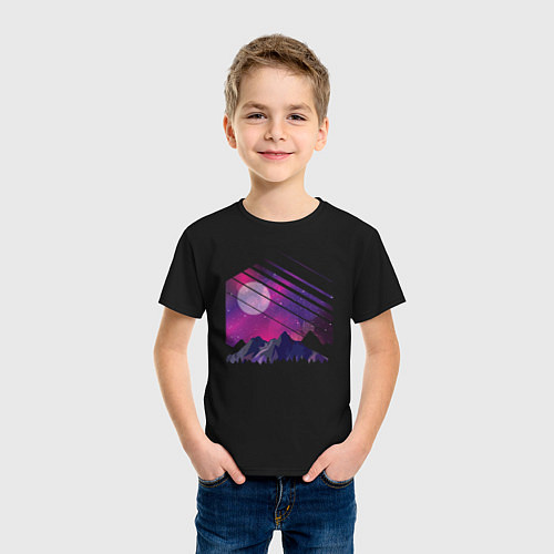 Детская футболка Mountain Galaxy / Черный – фото 3