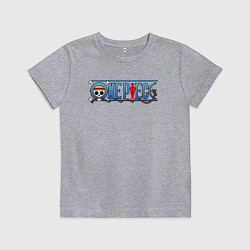 Футболка хлопковая детская ONE PIECE ВАН ПИС, цвет: меланж