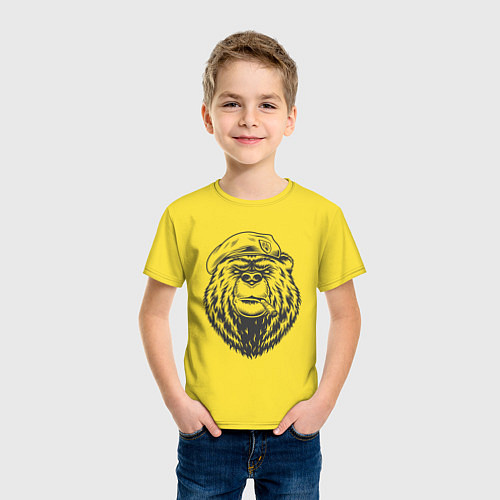 Детская футболка Русский медведь десантура / Желтый – фото 3