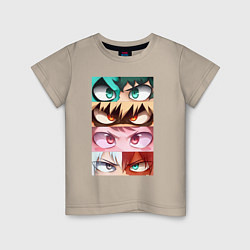 Футболка хлопковая детская MY HERO ACADEMIA MHA, цвет: миндальный
