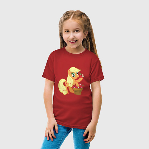 Детская футболка Applejack / Красный – фото 4