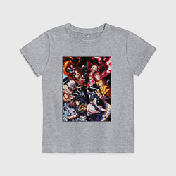 Футболка хлопковая детская КЛИНОК РАССЕКАЮЩИЙ ДЕМОНОВ, цвет: меланж
