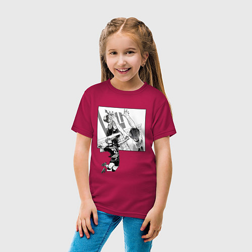 Детская футболка Хината против Кагеямы HAikyuu / Маджента – фото 4