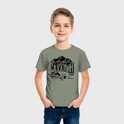 Футболка хлопковая детская Остров Сахалин, цвет: авокадо — фото 2