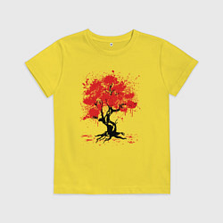 Футболка хлопковая детская САКУРА SAKURA ВИШНЯ, цвет: желтый