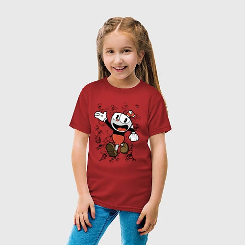 Детская футболка CUPHEAD / Красный – фото 4