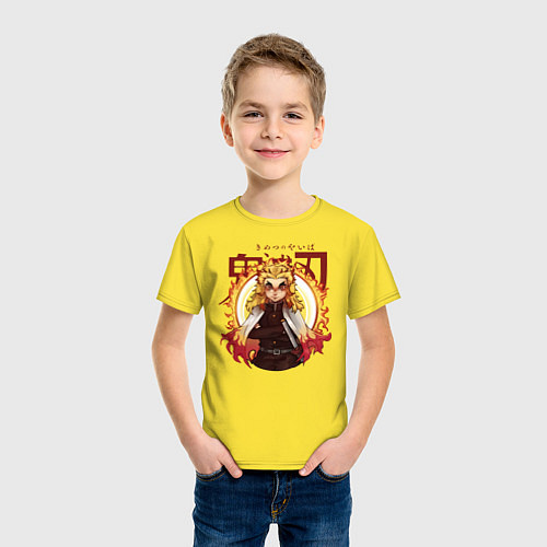 Детская футболка Огненный Столп Kimetsu no Yaiba / Желтый – фото 3