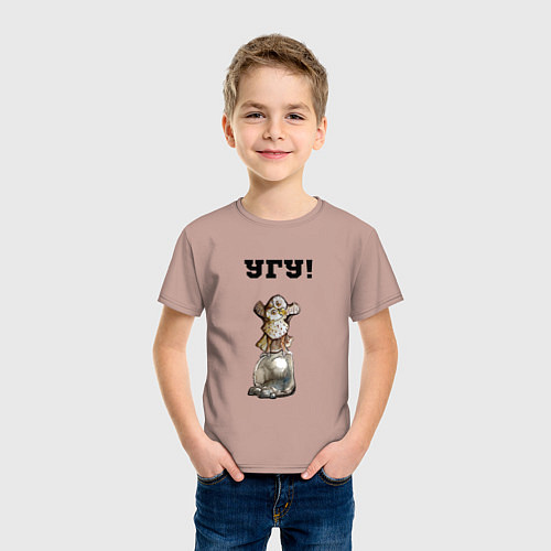Детская футболка Угу-сова смотрит / Пыльно-розовый – фото 3