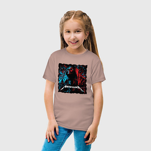 Детская футболка METALLICA ROCK STYLE / Пыльно-розовый – фото 4
