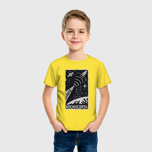 Детская футболка Космосвязь / Желтый – фото 3
