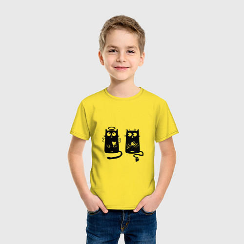 Детская футболка Коты испуганные / Желтый – фото 3