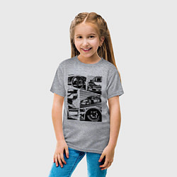 Футболка хлопковая детская PORSCHE ПОРШЕ КОЛЛАЖ, цвет: меланж — фото 2