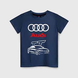 Футболка хлопковая детская AUDI TT АУДИ ТТ СПОРТ, цвет: тёмно-синий