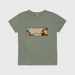 Футболка хлопковая детская Шрек: Сотворение ослика, цвет: авокадо