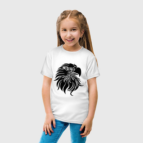 Детская футболка Голова тату орла / Белый – фото 4