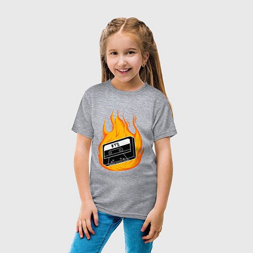 Детская футболка BTS FIRE БТС ОГОНЬ / Меланж – фото 4