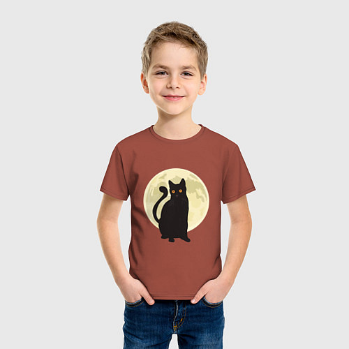 Детская футболка Moon Cat / Кирпичный – фото 3