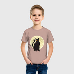 Футболка хлопковая детская Moon Cat, цвет: пыльно-розовый — фото 2