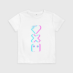 Футболка хлопковая детская ЛЮБОВЬ СМЕРТЬ РОБОТЫ, цвет: белый