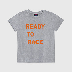 Футболка хлопковая детская KTM READY TO RACE спина Z, цвет: меланж