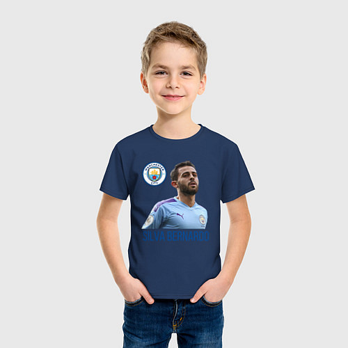 Детская футболка Silva Bernardo Манчестер Сити / Тёмно-синий – фото 3