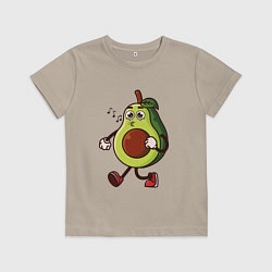 Футболка хлопковая детская Авокадо поет, цвет: миндальный