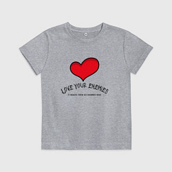 Футболка хлопковая детская Love your, цвет: меланж