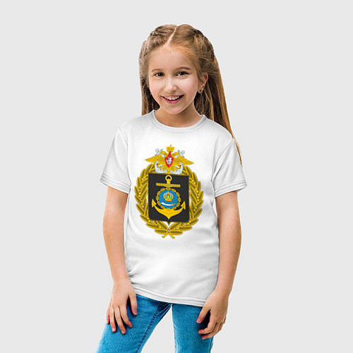 Детская футболка ВМФ КАСПИЙСКАЯ ФЛОТИЛИЯ / Белый – фото 4