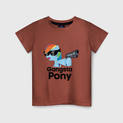Футболка хлопковая детская Gangsta pony, цвет: кирпичный