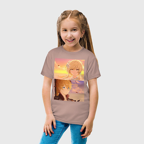 Детская футболка Lumine and tartaglia / Пыльно-розовый – фото 4