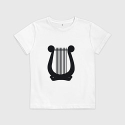 Футболка хлопковая детская Музыкальный инструмент, цвет: белый