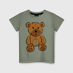 Футболка хлопковая детская Плюшевый медведь, цвет: авокадо